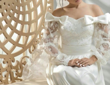 [ Photo ] لباس عروس با آستین های فانتزی